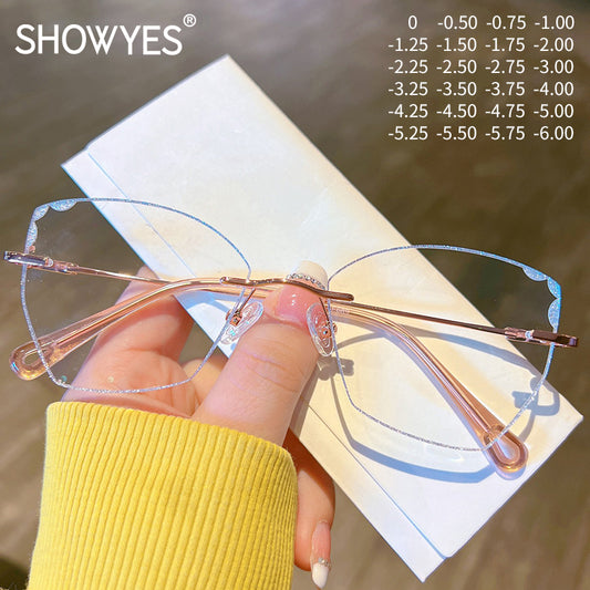 Model 689 Large Size Women Myopia Eyeglasses Aesthetic Fashion Clear Glasses Blue Light Optical Lens For Female Zero Decorative Eyewear