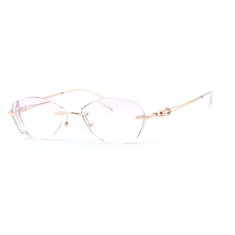 Model 8128 New Oversized Oval Anti Blue Light Prescription Women's Eyeglasses Ultralight and Simple Temples Myopia Zero Decorative Eyewear