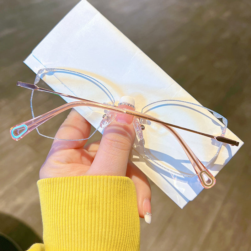 Model 689 Large Size Women Myopia Eyeglasses Aesthetic Fashion Clear Glasses Blue Light Optical Lens For Female Zero Decorative Eyewear