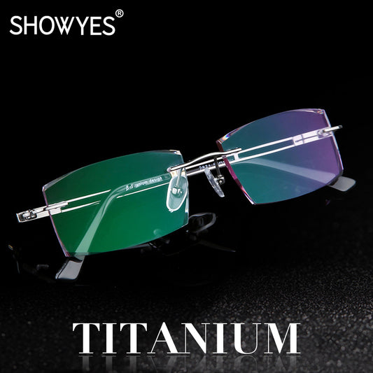 Model DG201 Gentleman Men Myopia Glasses Business Style Anti Blue Light Titanium Eyeglasses Custom Cylinder Prescription Computer Ti Eyewear