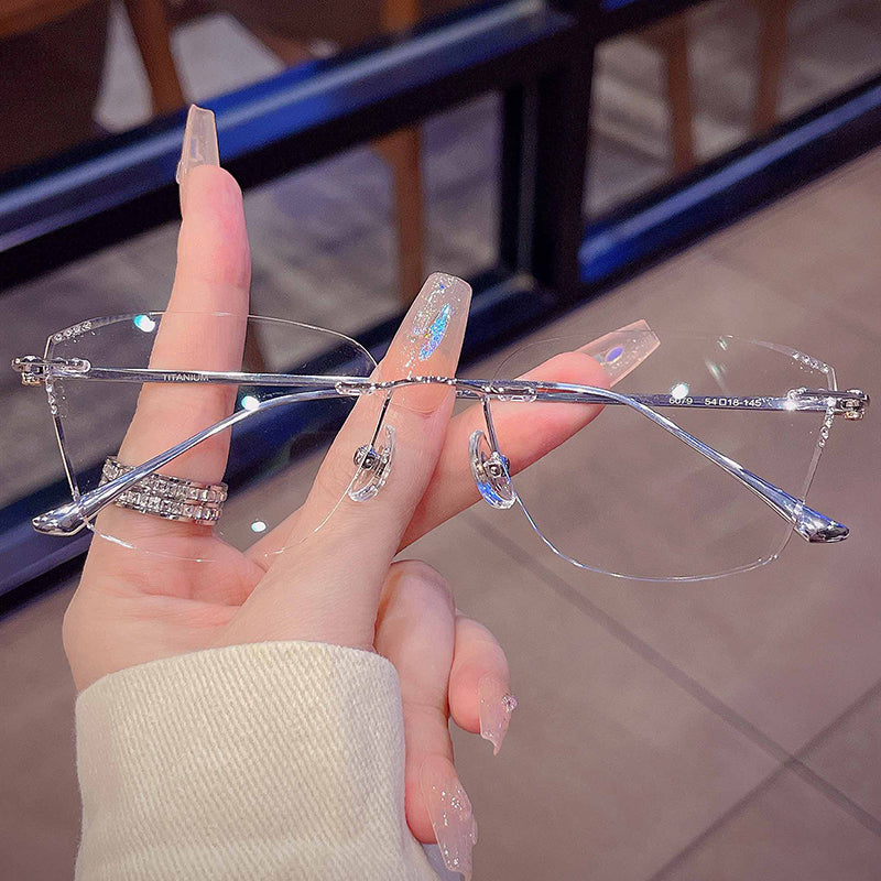 Model 6079 Titanium Rimless Women Myopia Glasses Gorgeous Optical Lenses Custom Prescription Eyeglasses