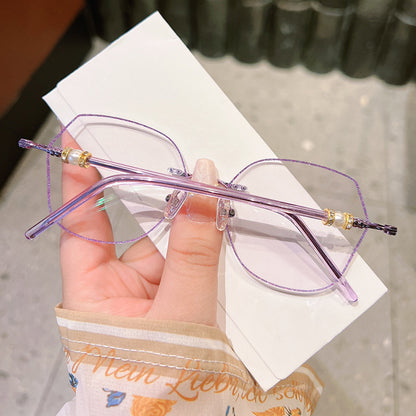 Model 6301 Blue Light Blocking Myopia Women's Eyeglasses Noble Pearl Purple Accessory Temples Prescription Glasses Optical Lenses for Women