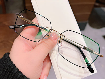 Model 8056 Wood Grain Titanium Frame Men Glasses Bamboo Pattern Myopia Eyeglasses Blue Light Prescription Decorative Plain Computer Eyewear