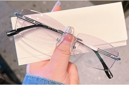 Model 8073 Gentle Glasses Men Myopia Customized CYL Prescription Rimless Eyeglasses Anti Blue Light Optical Lenses Computer Plain Eyewear