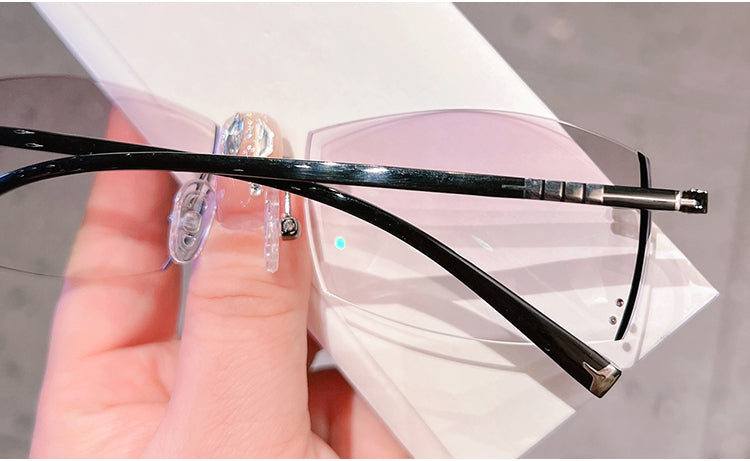 Model 8078 Casual Men Myopia Glasses Gentleman Rimless Eyeglasses Anti Blue Light Custom Optical Prescription Lens Male Computer Eyewear