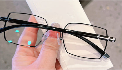 Model 8087 2022 NEW Trend Myopia Glasses Men Anti Blue Light Eyeglasses Rimless Prescription Lens With Black Edge Casual Decorative Eyewear