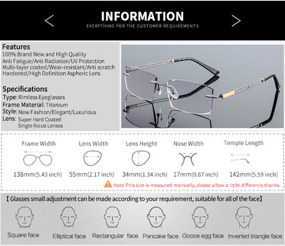 Model DG201 Gentleman Men Myopia Glasses Business Style Anti Blue Light Titanium Eyeglasses Custom Cylinder Prescription Computer Ti Eyewear