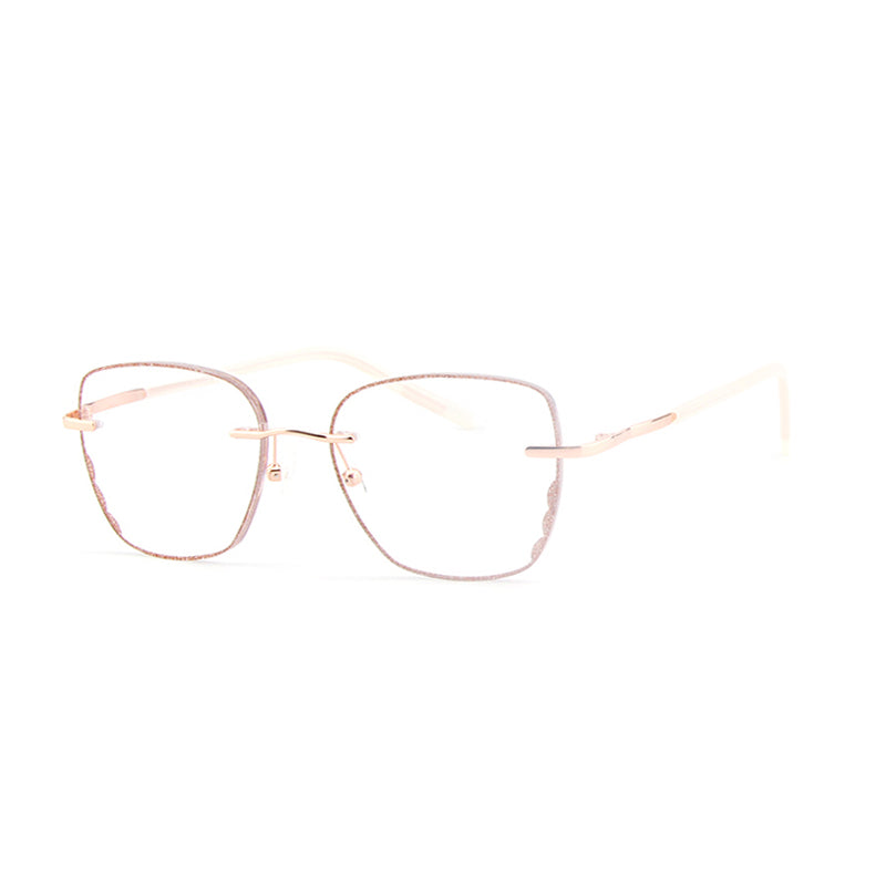 Model 627 Women's Eyeglasses Simple Style Frameless Myopia Glasses Anti Blue Light Computer Custom CYL Prescription Clear Lenses Eyewear